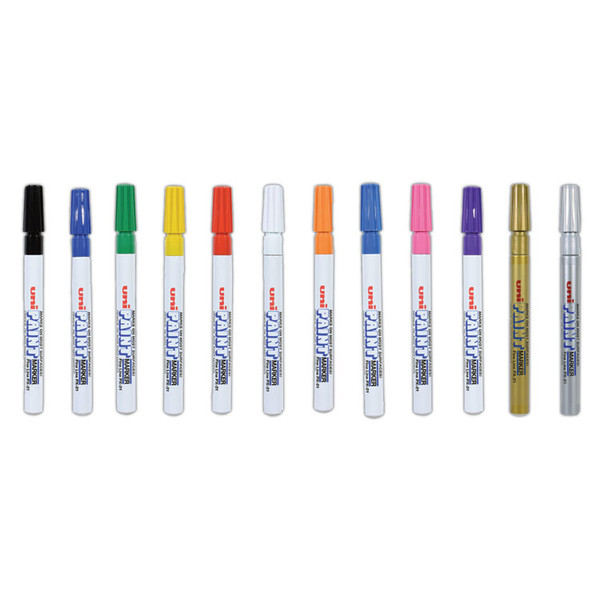 Permanent Marker, Fine Bullet Tip, Assorted Colors, 12/Set [SKU: UBC63721]