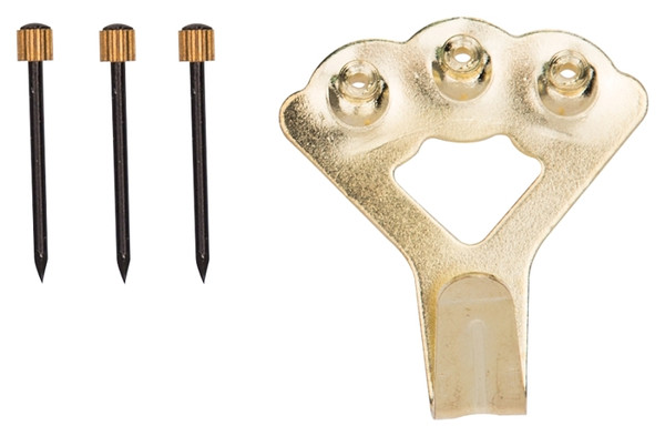 ProSource PH-122274-PS Picture Hanger, 75 lb, Steel, Polished Brass, Brass, Nail-In Mounting [SKU: ORG5641444]