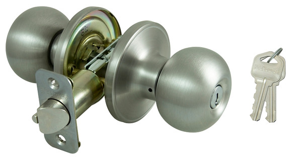 ProSource Entry Knob Lockset, Ball, S/S, KA3, VP [SKU: ORG5176441]
