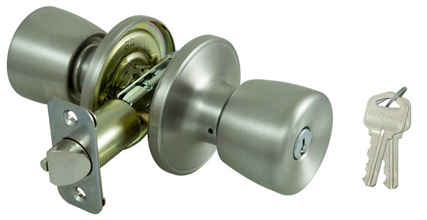 ProSource Entry Knob Lockset, Tulip, SS, KA3 BX PK [SKU: ORG5534284]
