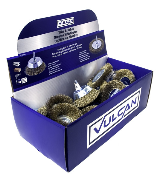 Vulcan 323690OR Assorted/Coarse-Grade Wire Wheel Brush Kit, 3, 4 in Dia, 1/4 in Arbor/Shank [SKU: ORG7192693]
