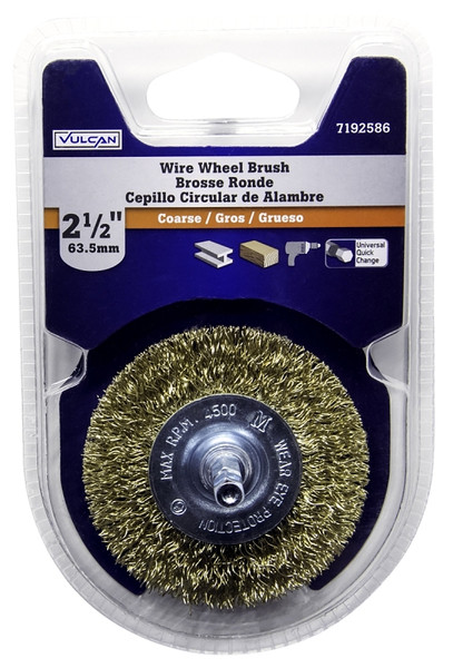 Vulcan 321741OR Wire Wheel Brush, 2-1/2 in Dia, 1/4 in Arbor/Shank [SKU: ORG7192586]