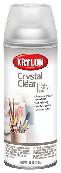 Krylon K01303007 Spray Paint, Gloss, Crystal Clear, 11 oz, Aerosol Can [SKU: ORG2039204]