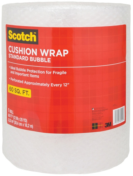 Scotch 7960 Cushion Wrap, 60 ft L, 12 in W, Nylon/Polyethylene, Clear [SKU: ORG7643786]