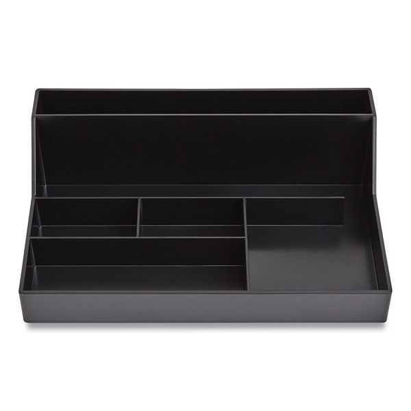 Plastic Desktop Organizer, 6 Compartments, 6.81 x 9.84 x 2.75, Black [SKU: TUD24380402]
