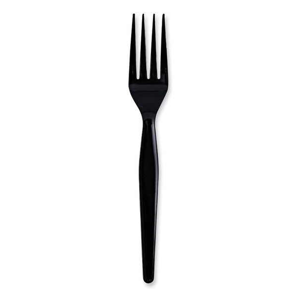 Heavyweight Wrapped Polystyrene Cutlery, Fork, Black, 1,000/Carton [SKU: BWKFORKHWPSBIW]