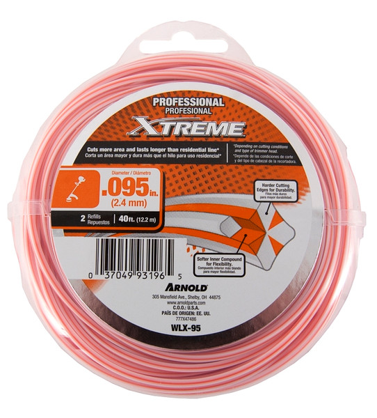 Arnold Xtreme Professional WLX-95 Trimmer Line, 0.095 in Dia, 40 ft L, Monofilament [SKU: ORG2435535]