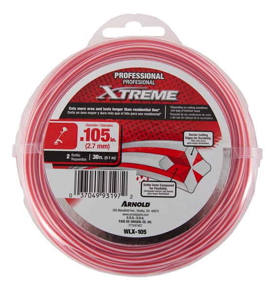 Arnold Xtreme Professional WLX-105 Trimmer Line, 0.105 in Dia, 30 ft L, Monofilament [SKU: ORG6872519]