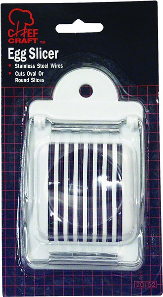 CHEF CRAFT 20152 Egg Slicer, Stainless Steel Blade, White, Dishwasher Safe: Yes [SKU: ORG8436594]