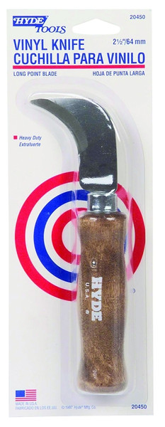 HYDE 20450 Floor Knife, 2-1/2 in W Blade, Cutlery Steel Blade, Hardened, Honed and Tempered Handle, Fiber Handle [SKU: ORG6573190]