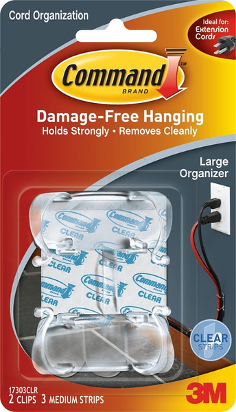 Command 17303CLR Cord Organizer, Plastic, Transparent [SKU: ORG9899113]