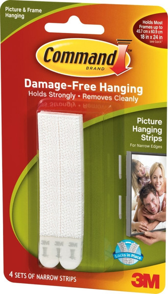 Command 17207 Picture Hanging Strip, 3 lb/set, Foam, White [SKU: ORG1240969]