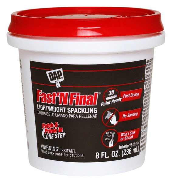 DAP 12140 Spackling Paste White, White, 1/2 pt Tub [SKU: ORG7887375]