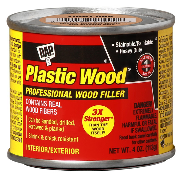DAP Plastic Wood 21400 Wood Filler, Paste, Strong Solvent, Light Oak, 4 oz [SKU: ORG3363009]
