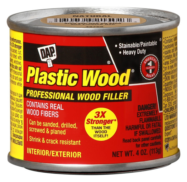 DAP Plastic Wood 21502 Wood Filler, Paste, Strong Solvent, Natural, 4 oz [SKU: ORG6368476]