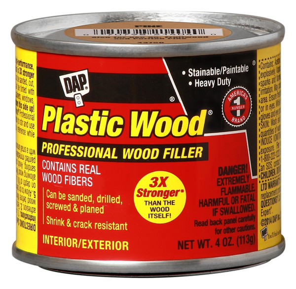 DAP Plastic Wood 21404 Wood Filler, Paste, Strong Solvent, Pine, 4 oz [SKU: ORG8434144]
