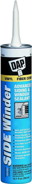 DAP 00807 Siding and Window Sealant, Light Gray, 24 hr Curing, -35 to 140 deg F, 10.1 oz Cartridge [SKU: ORG3571643]