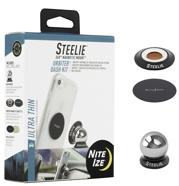 Nite Ize Orbiter STODK-01-R8 Dash-Mount Kit, Black/Silver [SKU: ORG5576459]