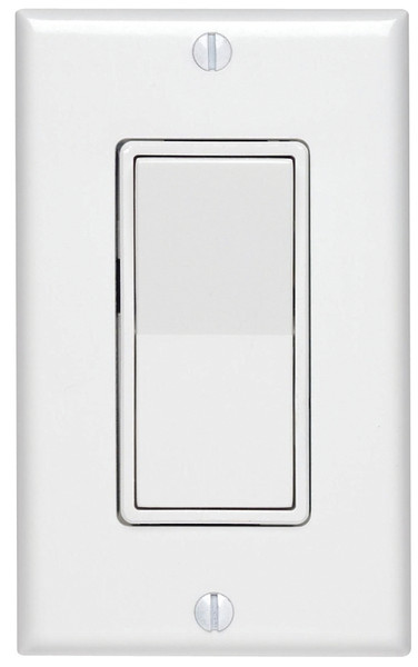 Decora C24-05673-02W Rocker Switch with Wallplate, 15 A, 120/277 V, SPST, Lead Wire Terminal, White [SKU: ORG4995684]