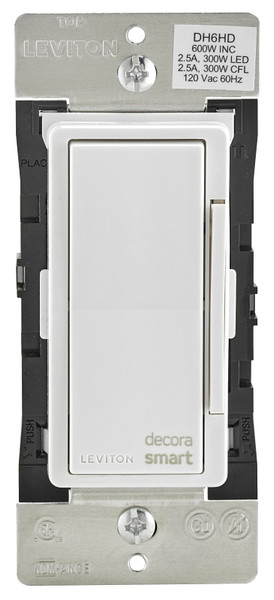 Decora Smart DH6HD-R02-2RW Dimmer, 1 -Pole, 3 -Way, 120 V, 60 Hz, HomeKit, Hardwired, Light Almond/White [SKU: ORG4811584]
