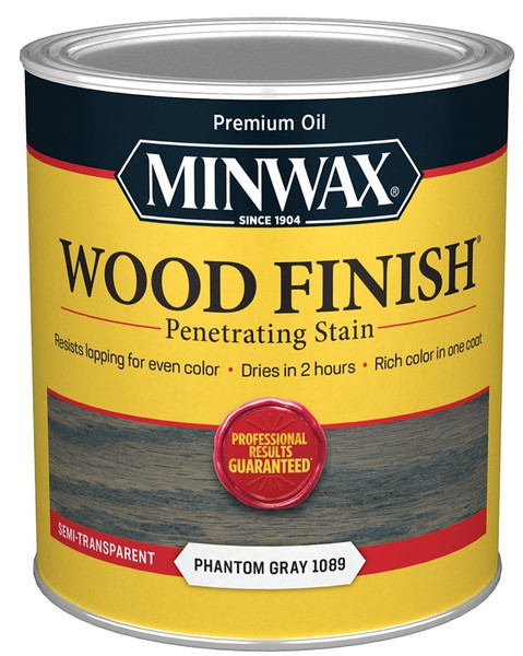 Minwax Wood Finish 118620000 Wood Stain, Phantom Gray, Liquid, 1 qt [SKU: ORG5937438]