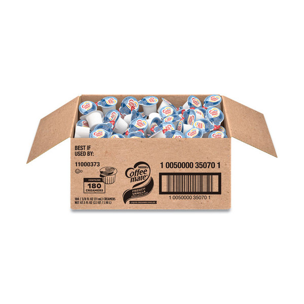 Liquid Coffee Creamer, French Vanilla, 0.38 oz Mini Cups, 180/Carton [SKU: NES35070]