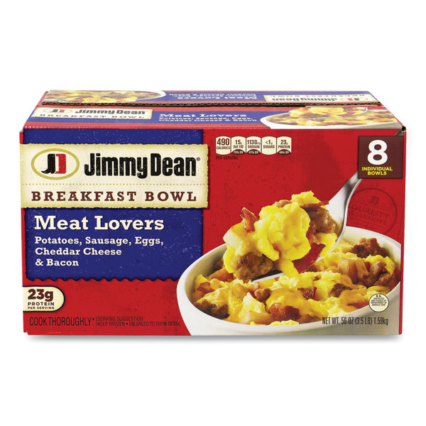 Breakfast Bowl Meat Lovers, 56 oz Box, 8 Bowls/Box, Delivered in 1-4 Business Days [SKU: GRR90300029]