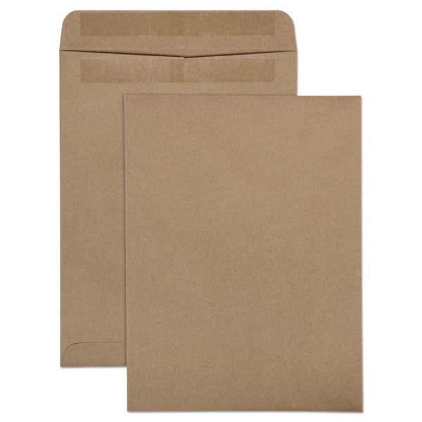 Recycled Brown Kraft Redi-Seal Envelope, #10 1/2, Cheese Blade Flap, Redi-Seal Adhesive Closure, 9 x 12, Brown Kraft, 100/Box [SKU: QUA43511]