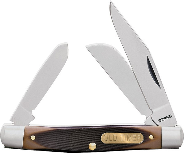 OLD TIMER 34OT Folding Pocket Knife, 2.4 in L Blade, 7Cr17 High Carbon Stainless Steel Blade, 3-Blade [SKU: ORG0836403]