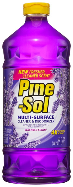 Pine-Sol Lavender Clean 40112 Cleaner and Degreaser, 60 oz Bottle, Liquid, Lavender, Clear [SKU: ORG9592510]
