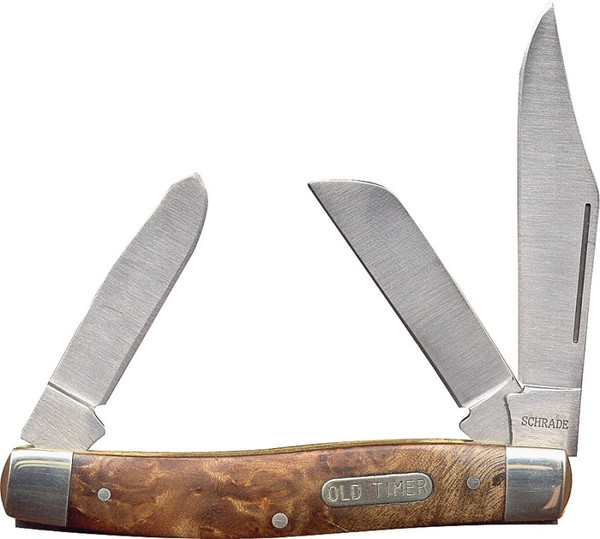 OLD TIMER 8OTW Folding Pocket Knife, 3 in L Blade, 7Cr17 High Carbon Stainless Steel Blade, 3-Blade [SKU: ORG0253971]