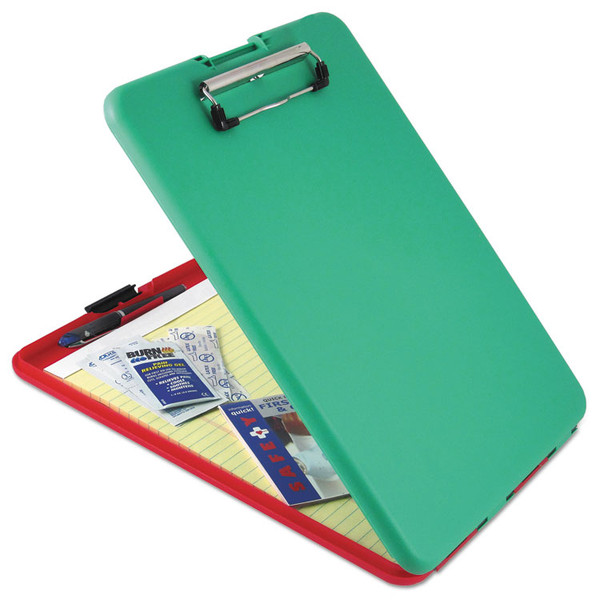 SlimMate Show2Know Safety Organizer, 0.5" Clip Capacity, Holds 8.5 x 11 Sheets, Red/Green [SKU: SAU00580]