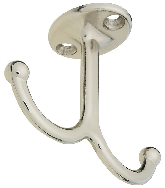 National Hardware V165 N245-837 Coat Hook, 35 lb, Zinc, Nickel [SKU: ORG7177389]
