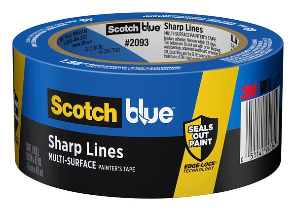 ScotchBlue 2093EL-48N Painter's Tape, 60 yd L, 1.88 in W, Smooth Crepe Paper Backing, Blue [SKU: ORG6191522]