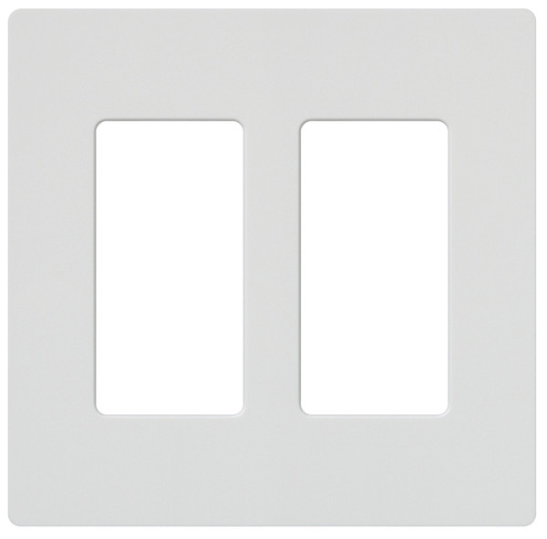 Lutron CW-2-WH Wallplate, 4.69 in L, 4-3/4 in W, 2 -Gang, Plastic, White, Gloss [SKU: ORG8499824]