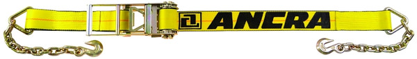 ANCRA 500 Series 48987-24 Strap, 3 in W, 27 ft L, Polyester, Yellow, 5400 lb Working Load, Chain Anchor End [SKU: ORG9612219]