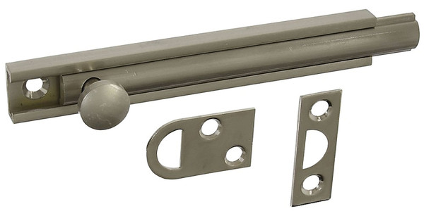 National Hardware MPB1922 Series N336-214 Flush Bolt, 4 in L Bolt, Solid Brass, Satin Nickel [SKU: ORG7169865]