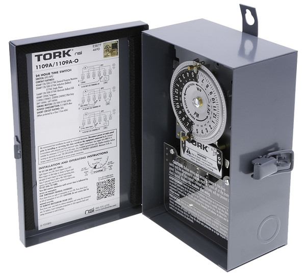 TORK 1109A Series 1109A-O Lighting Timer, 40 A, 120/208/277 VAC, 3 W, 20 to 75 min Time Setting, 24 hr Cycle, Gray [SKU: ORG3128865]