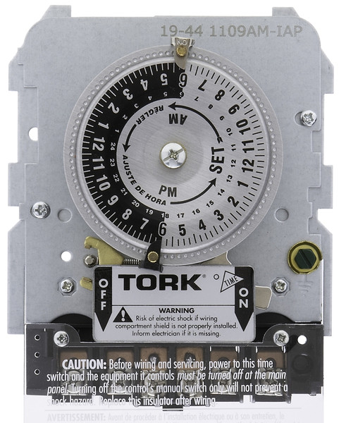 TORK 1109A Series 1109AM-IAP Analog Timer, 40 A, 120/208/277 VAC, 24 hr Cycle, Gray/Silver [SKU: ORG3128873]