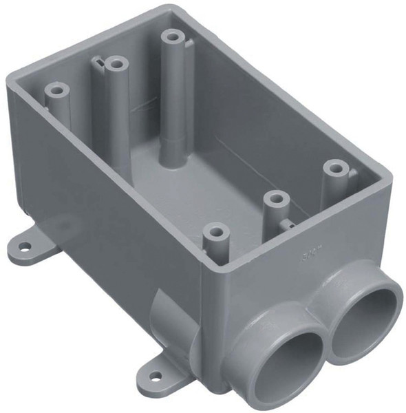 Carlon E982DFN-CTN Switch Box, 1 -Gang, 2 -Outlet, PVC, Gray [SKU: ORG9848565]