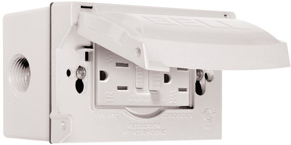 BOX/FLIP COVER 1G WP GFCI WHT [SKU: ORG1303387]