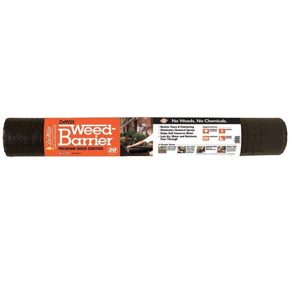 DeWitt DWB19450 Weed Barrier, 20 yd Coverage Area, 50 ft L, 4 ft W, Black [SKU: ORG2753705]