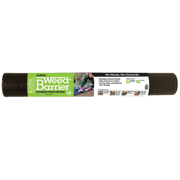 DeWitt DWB15350 Weed Barrier, 50 ft L, 3 ft W, Polypropylene, Black [SKU: ORG2753671]