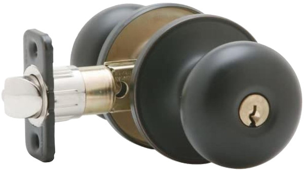 Dexter J54VSTR716 Keyed Entry Knob, 3 Grade, Metal, Aged Bronze, 2-3/8, 2-3/4 in Backset, 1-3/8 to 1-3/4 in Thick Door [SKU: ORG2985281]
