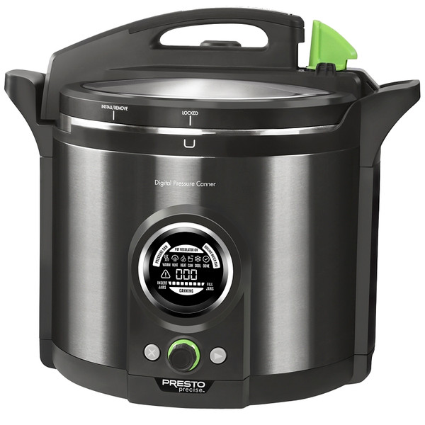 Presto 02144 Digital Pressure Canner, 12 qt Capacity, 1485 W, Stainless Steel, Black, 14 in L, 17 in W, 16 in H [SKU: ORG7420250]