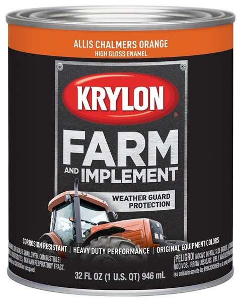 Krylon K02030000 Farm and Implement Paint, High-Gloss, Allis Chalmers Orange, 1 qt [SKU: ORG7351653]