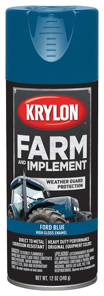 Krylon K01936000 Farm and Implement Paint, High-Gloss, Ford Blue, 12 oz [SKU: ORG2544336]