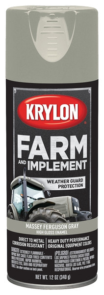 Krylon K01938000 Farm and Implement Paint, High-Gloss, Massey Ferguson Gray, 12 oz [SKU: ORG2544351]