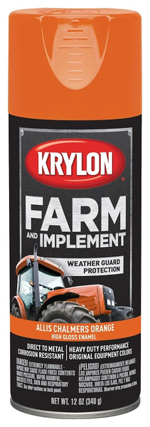 Krylon K01940000 Farm and Implement Paint, High-Gloss, Allis Chalmers Orange, 12 oz [SKU: ORG2544377]