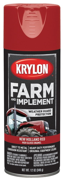 Krylon K01947000 Farm and Implement Paint, High-Gloss, New Holland Red, 12 oz [SKU: ORG2544443]